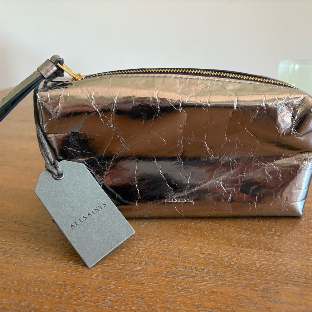NWT AllSaints Metallic Pouch